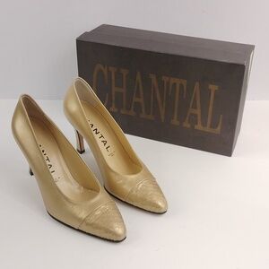 Vintage Chantal Gold Leather Heels